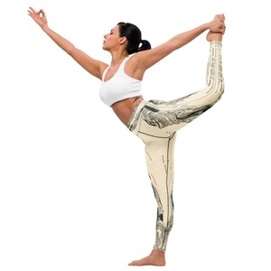 Yoga Leggings | Vintage Alpine Map Design | High-Waist Sustainable & Stretchy Activewear
