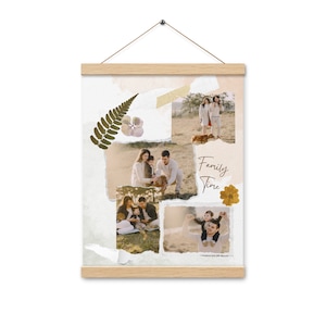 Art mural personnalisé avec collage de famille | Décoration photo de famille personnalisée | Cadeau familial unique | Collage de photos personnalisable | Décoration murale souvenir de famille