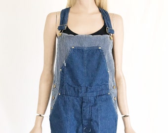 Vintage 70’s Flared Denim Overalls. Women’s Small