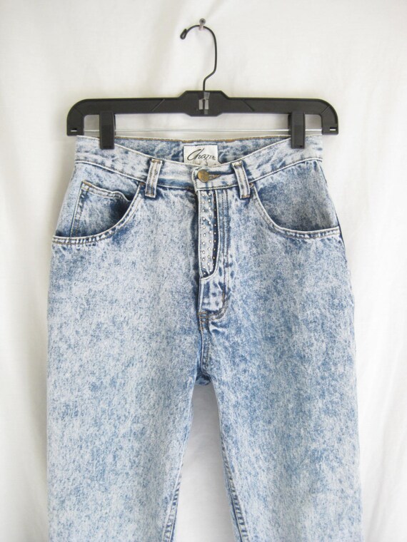 Vintage 80's Acid Washed Zipper Ankle Skinny Jeans. X Etsy