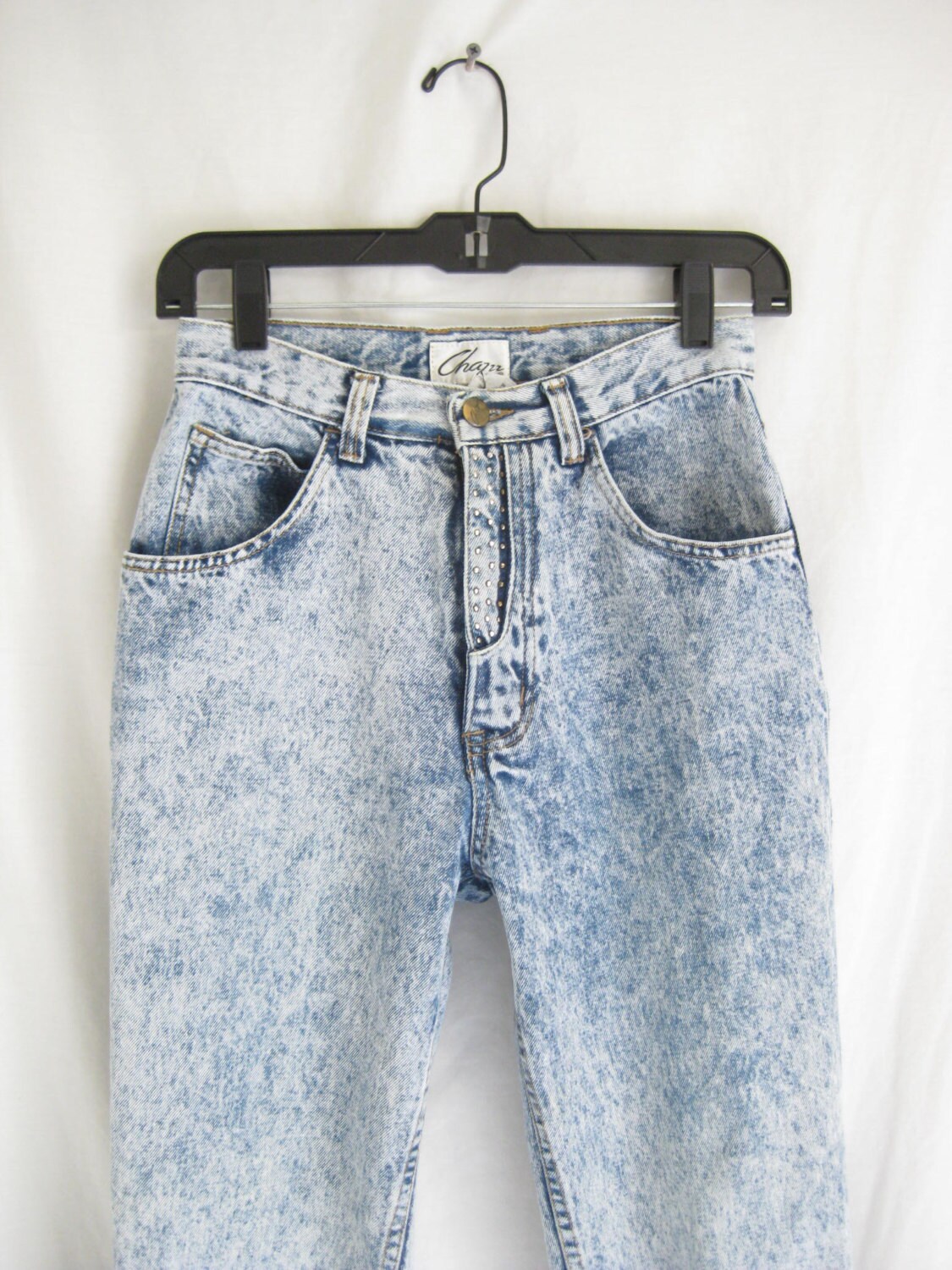 Vintage 80's Acid Washed Zipper Ankle Skinny Jeans. X Etsy