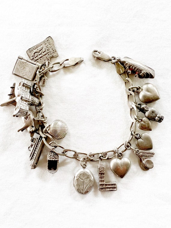 Vintage Sterling Sliver Charm Bracelet - image 1