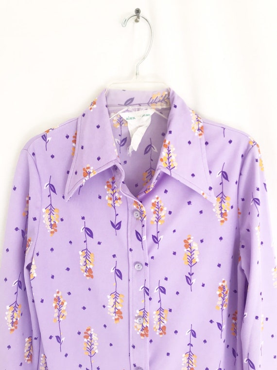 Vintage 70's Alex Coleman Floral Print Blouse