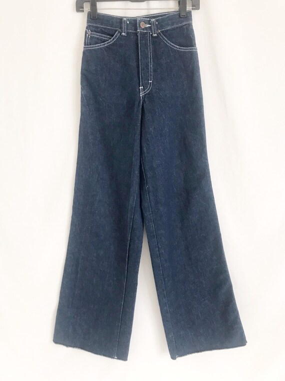 Vintage 70's  Denim High Waist Flares. Waist 23" - image 2