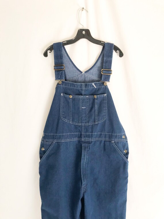 Vintage 70's Sears Roebuck Denim Bib Overalls. Lar