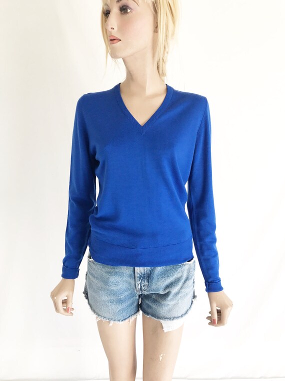 Vintage 70's AlJEAN English Virgin Wool V Neck  S… - image 3