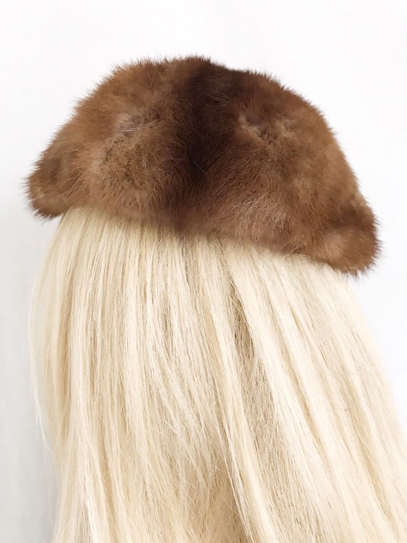 Vintage 50s Nicholas Ungar Mink PillBox Hat - image 6