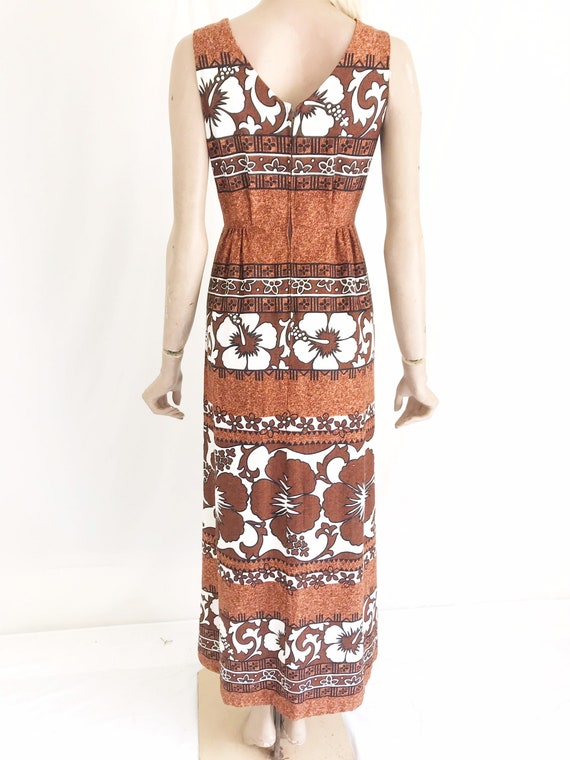 Vintage 60s Mod Hawaiian Maxi Dress. Women’s Small - image 8