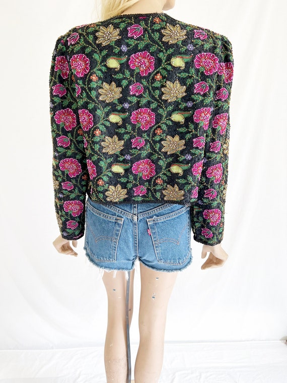 Vintage 80’s/90’s Silk Beaded Cropped Jacket - image 7