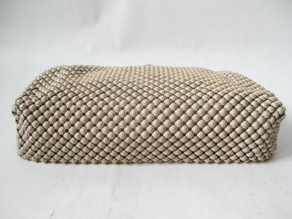 Vintage 40's WHITING and DAVIS Taupe Mesh Purse - image 5