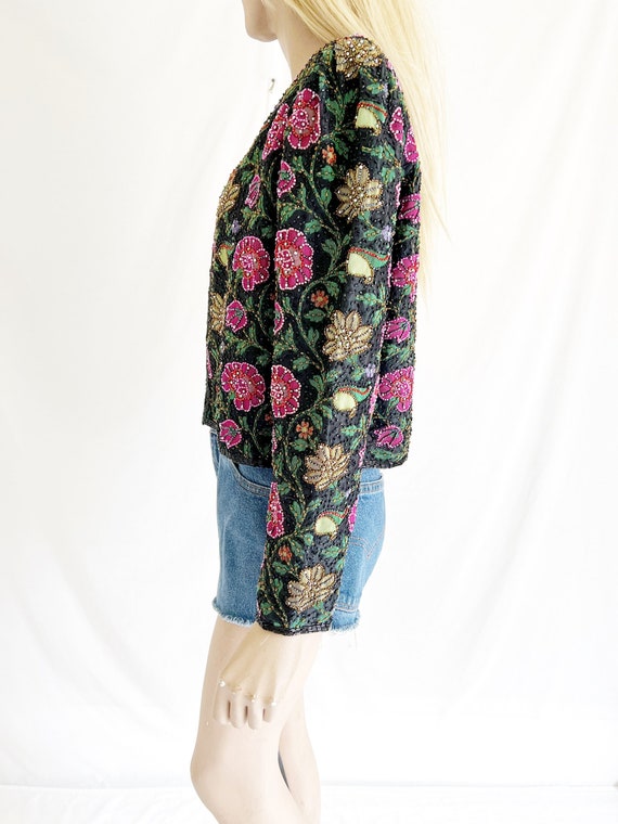 Vintage 80’s/90’s Silk Beaded Cropped Jacket - image 5