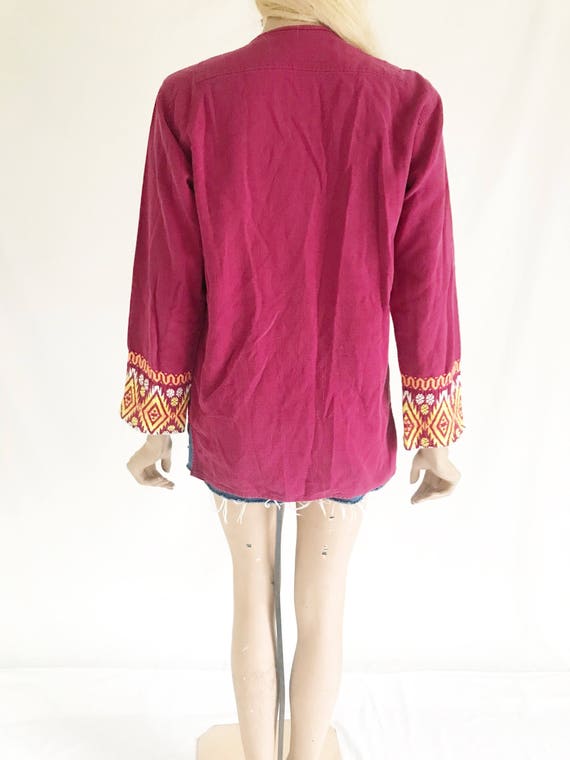 Vintage Guatemalan Woven Embroidered Top - image 5