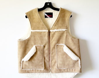 Vintage 70’s Winman Faux Shearling Vest. Made in USA.