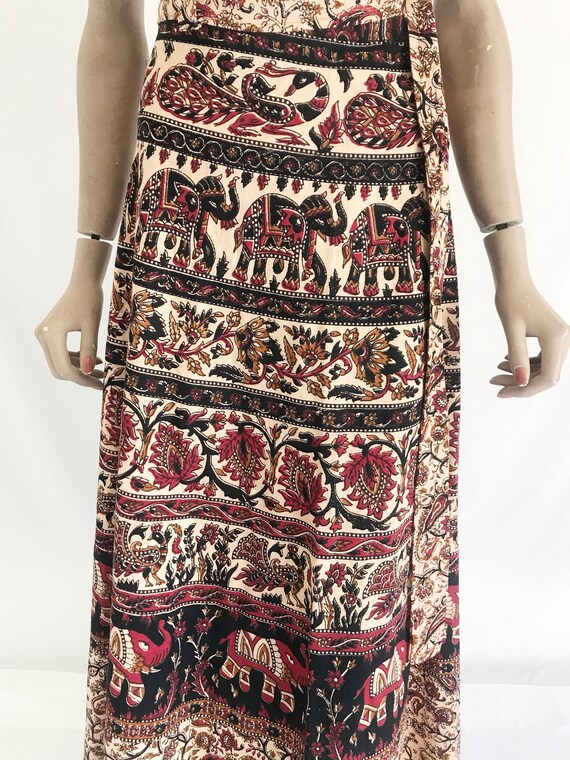 Vintage 70's India Cotton Wrap Skirt - image 5