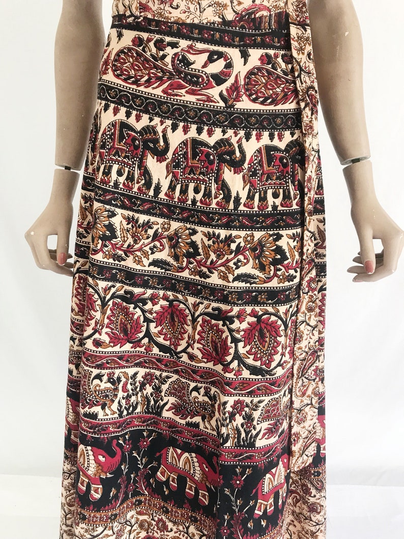 Vintage 70's India Cotton Wrap Skirt image 5