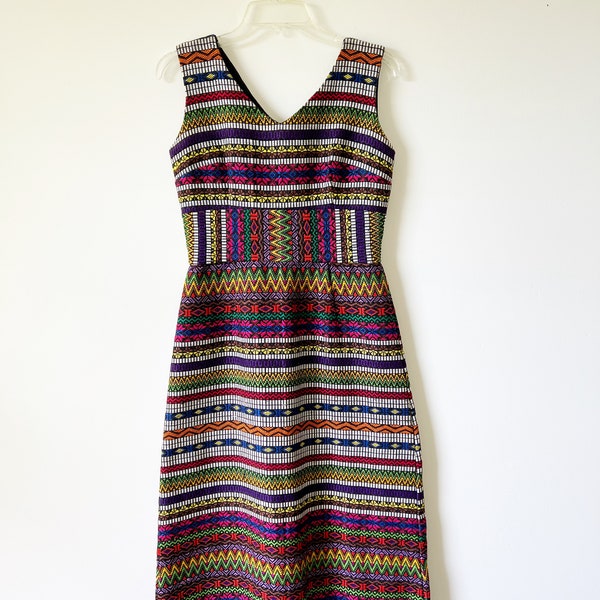 Vintage 70’s Cotton Mexican Maxi Dress. Womens Small