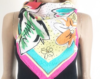 Vintage 80's Dominique Martine Paris Designer Scarf