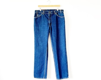Vintage LEVIS 517 Orange Tab Boot Cut Jeans. Tag Size 38 x 34. Waist actual  37”