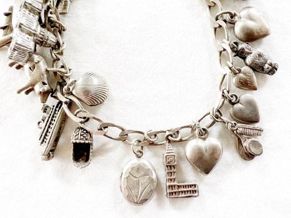 Vintage Sterling Sliver Charm Bracelet - image 3