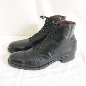 Vintage 30s/40s Black Lace up Cap Toe Ankle Boots. Tag Size - Etsy