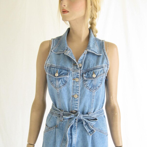 Vintage 90s Grunge  Denim Romper