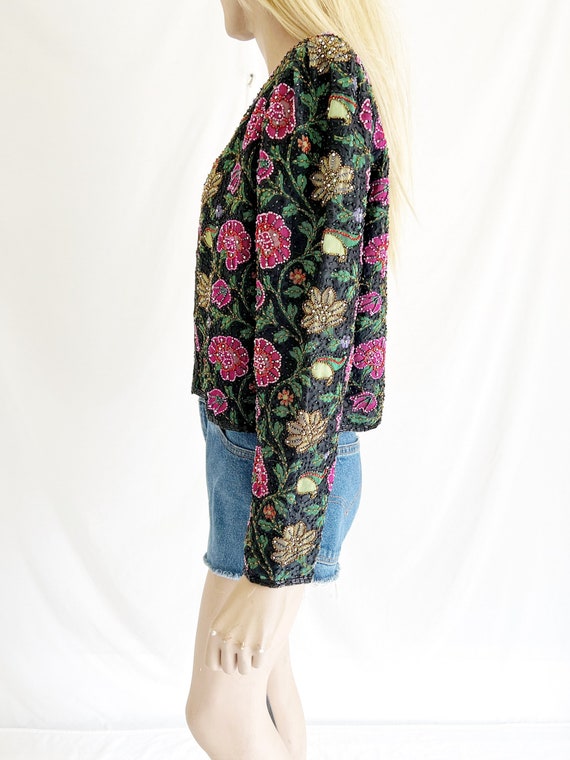 Vintage 80’s/90’s Silk Beaded Cropped Jacket - image 8