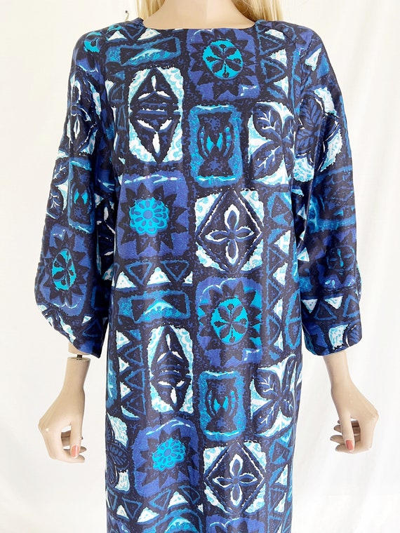 Vintage 60’s Hawaiian Caftan Maxi Dress. Cotton S… - image 3