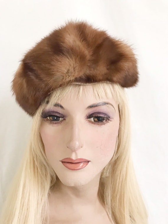 Vintage 50s Nicholas Ungar Mink PillBox Hat - image 4