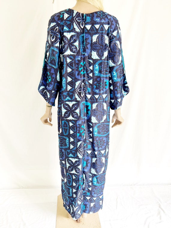 Vintage 60’s Hawaiian Caftan Maxi Dress. Cotton S… - image 6