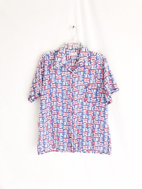 Vintage 70's U.S.A. Novelty Print Short Sleeve Sh… - image 8