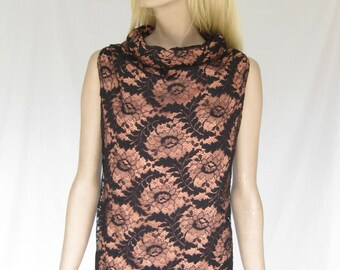 Vintage 60's Mod Lace Cocktail Dress. Women's Medium