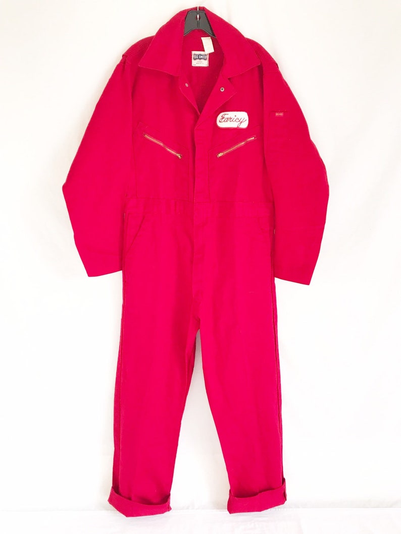 Size 44 Vintage 70/'s Big Smith Red Utility Work Coveralls