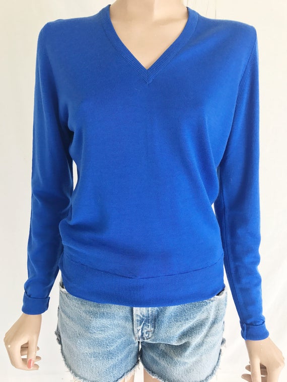 Vintage 70's AlJEAN English Virgin Wool V Neck  S… - image 2