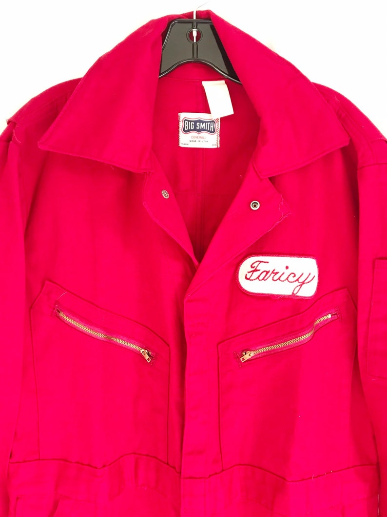 Size 44 Vintage 70/'s Big Smith Red Utility Work Coveralls