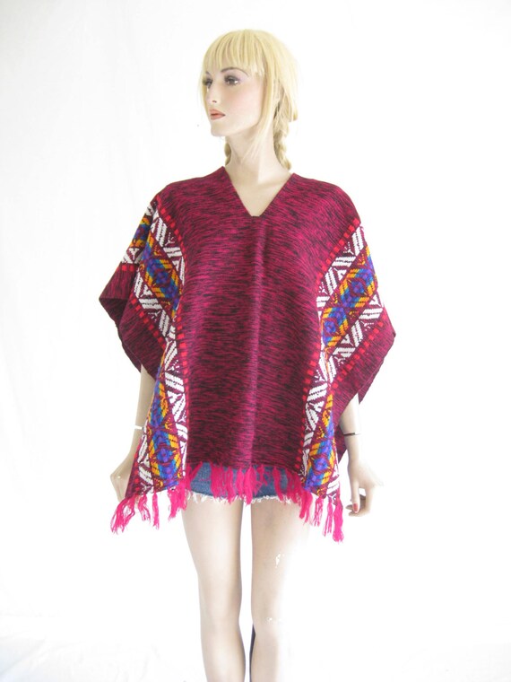 Vintage Embroidered Boho Hippie Poncho.