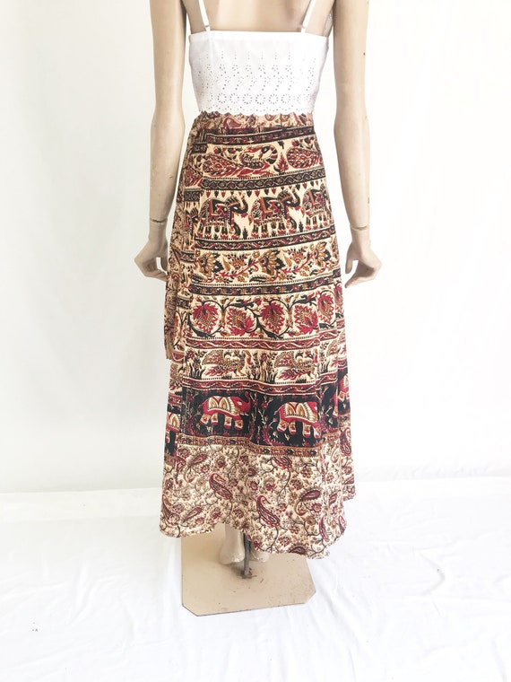 Vintage 70's India Cotton Wrap Skirt - image 4