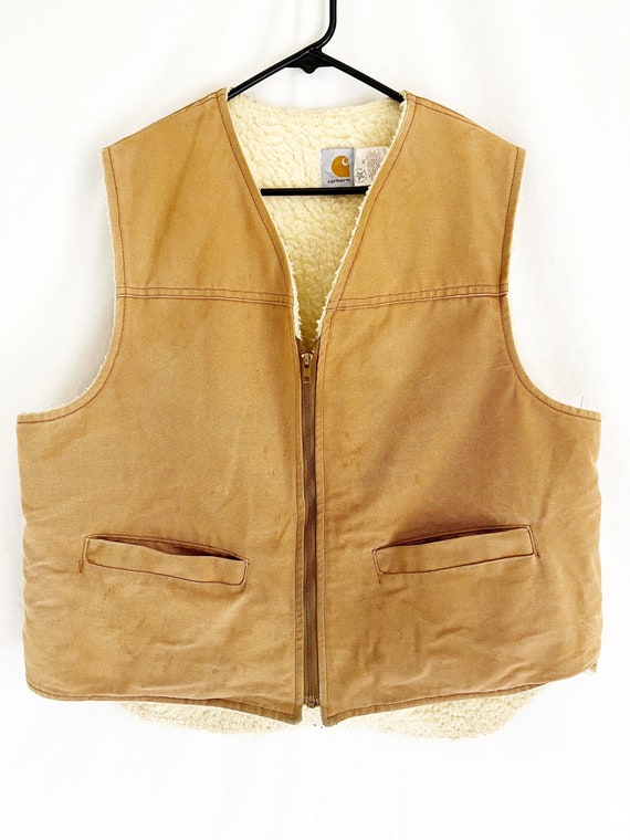 Vintage CARHARTT Shearling Utility Vest. Made in … - image 2