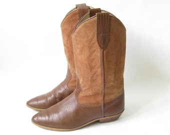 Vintage 80s Boho Cowboy Boots. Size 7 1/2