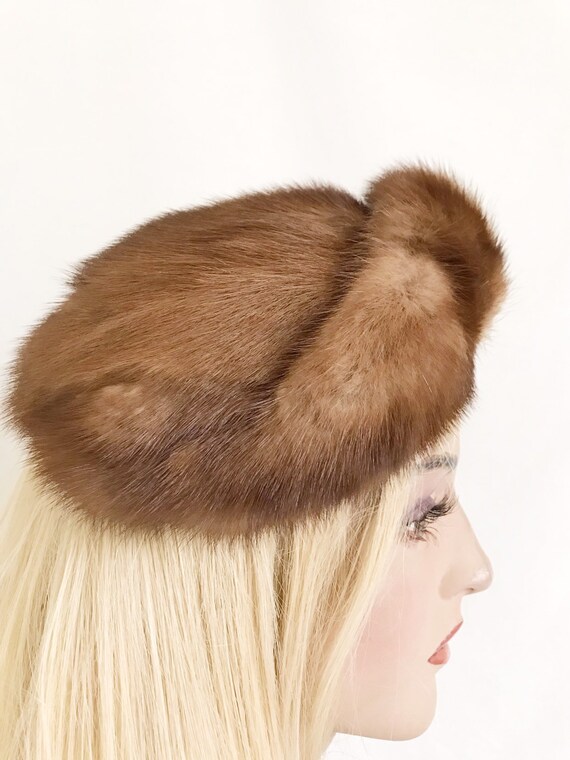 Vintage 50s Nicholas Ungar Mink PillBox Hat - image 5