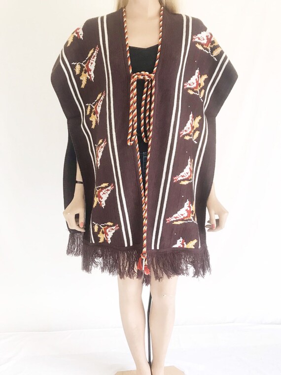 Vintage 70's Hippie Poncho - image 2