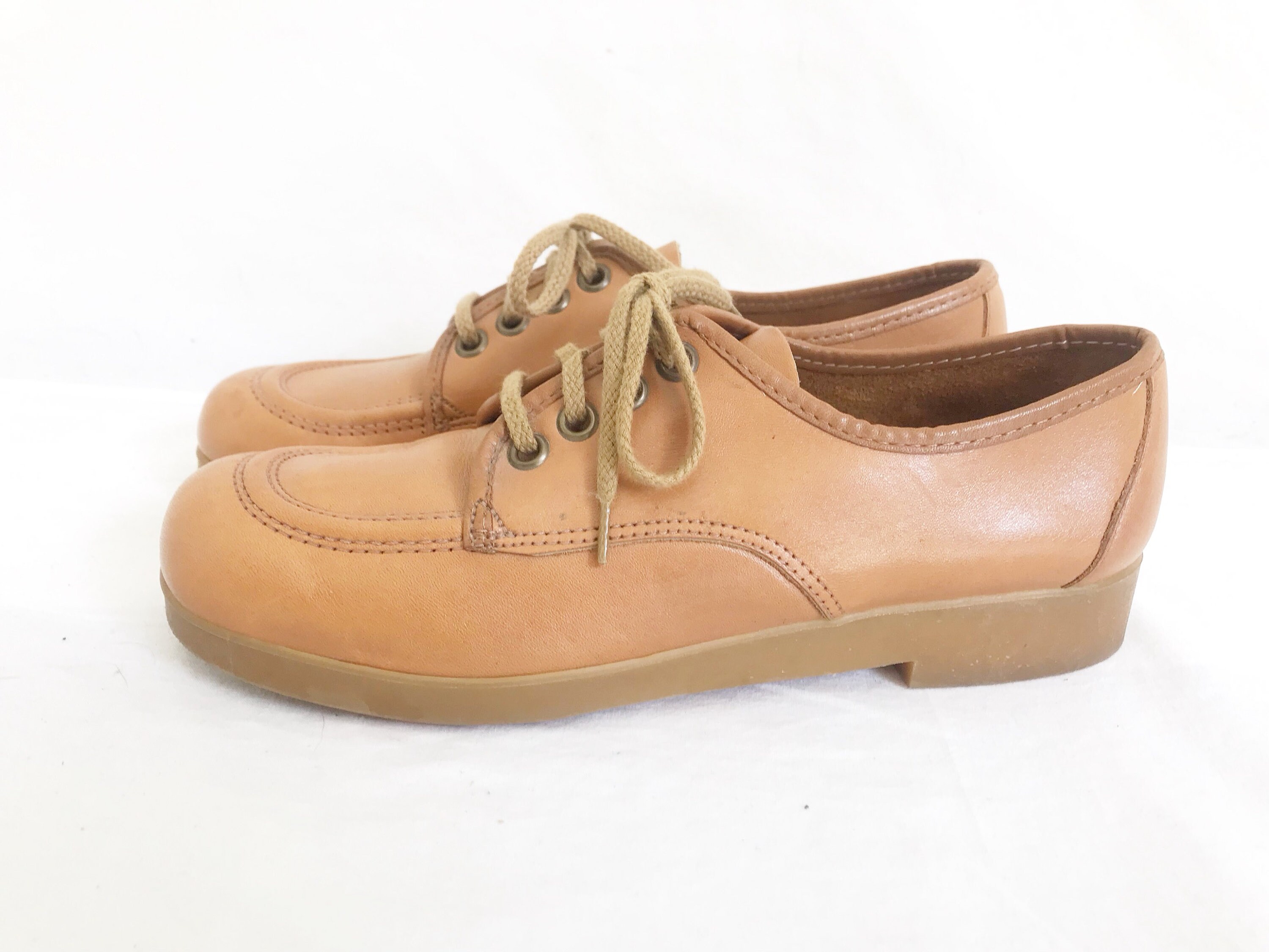 hand gemaakt new old stock jaren 70 style Sioux bruin leer Schoenen damesschoenen Oxford- & Veterschoenen vintage dames schoenen 