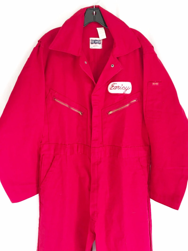 Size 44 Vintage 70/'s Big Smith Red Utility Work Coveralls