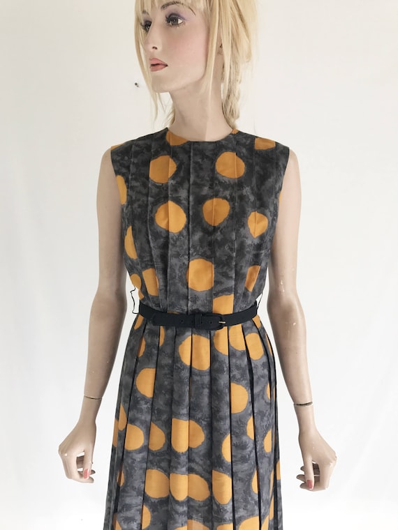 Vintage 50's Polka Dot Semi Sheer Cotton Dress - image 1