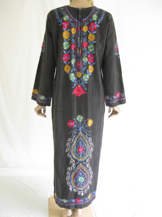 Vintage 70's Embroidered Ethnic Hippie Boho Maxi … - image 4