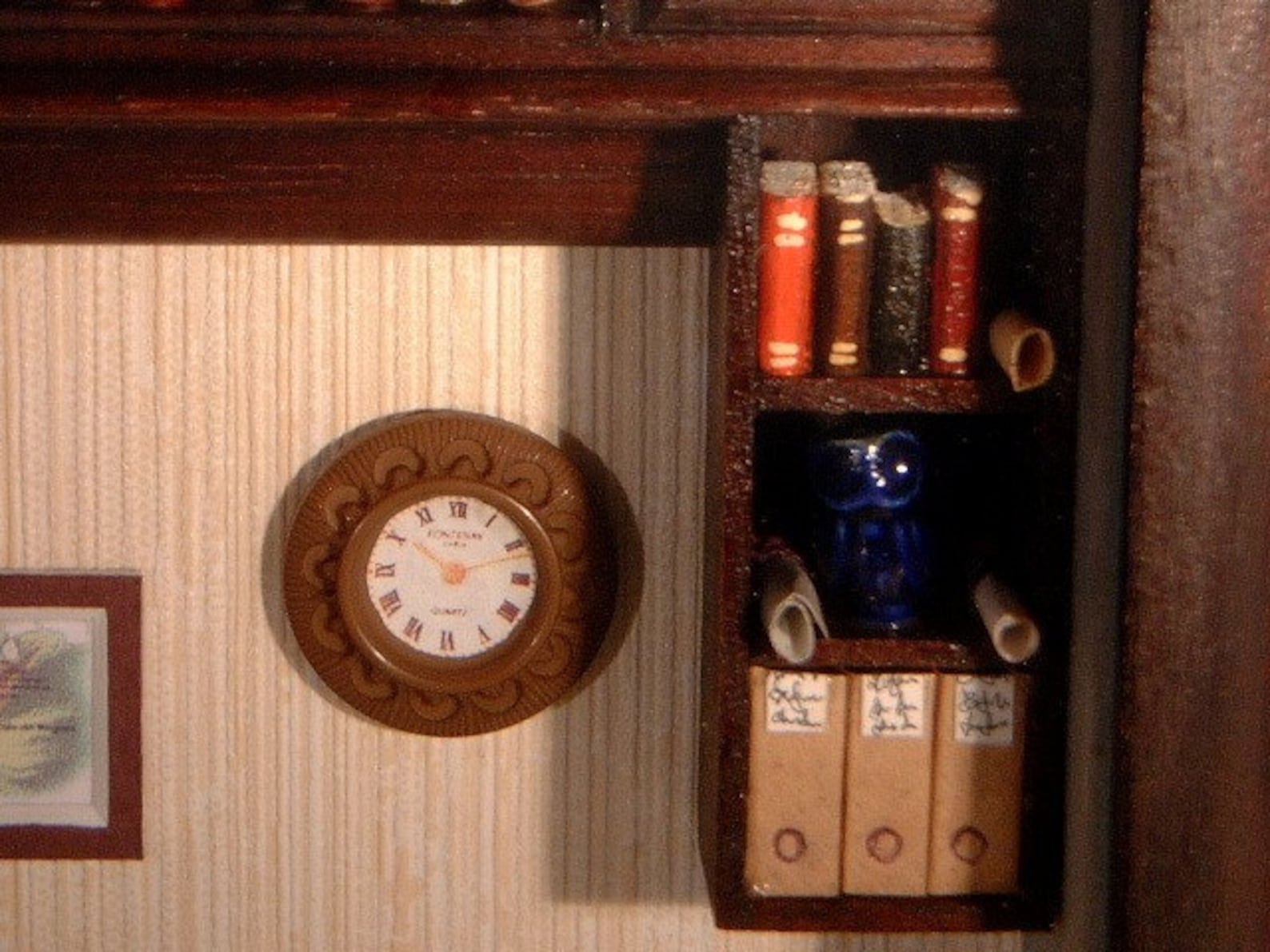 Office / Study Wooden Shadow Box, Detailed Wood Art, Hand Made ...