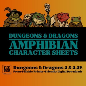 Dungeons & Dragons Character Sheets - Amphibian Expansion Pack - Form ...