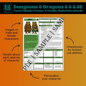 Dungeons & Dragons Character Sheets - Amphibian Expansion Pack - Form ...