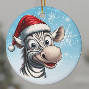 Cute Zebra Ornament, Zebra Gift, Zebra Decoration, Cute Animal Ornament, Animated Ornament, Winter Wonderland Decoration