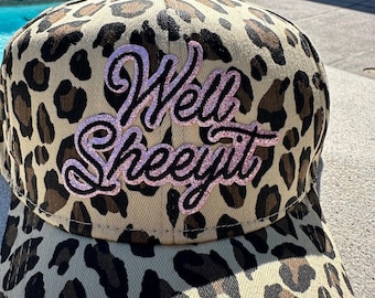 Well Sheeyit Glitter Pink Cheetah Hat