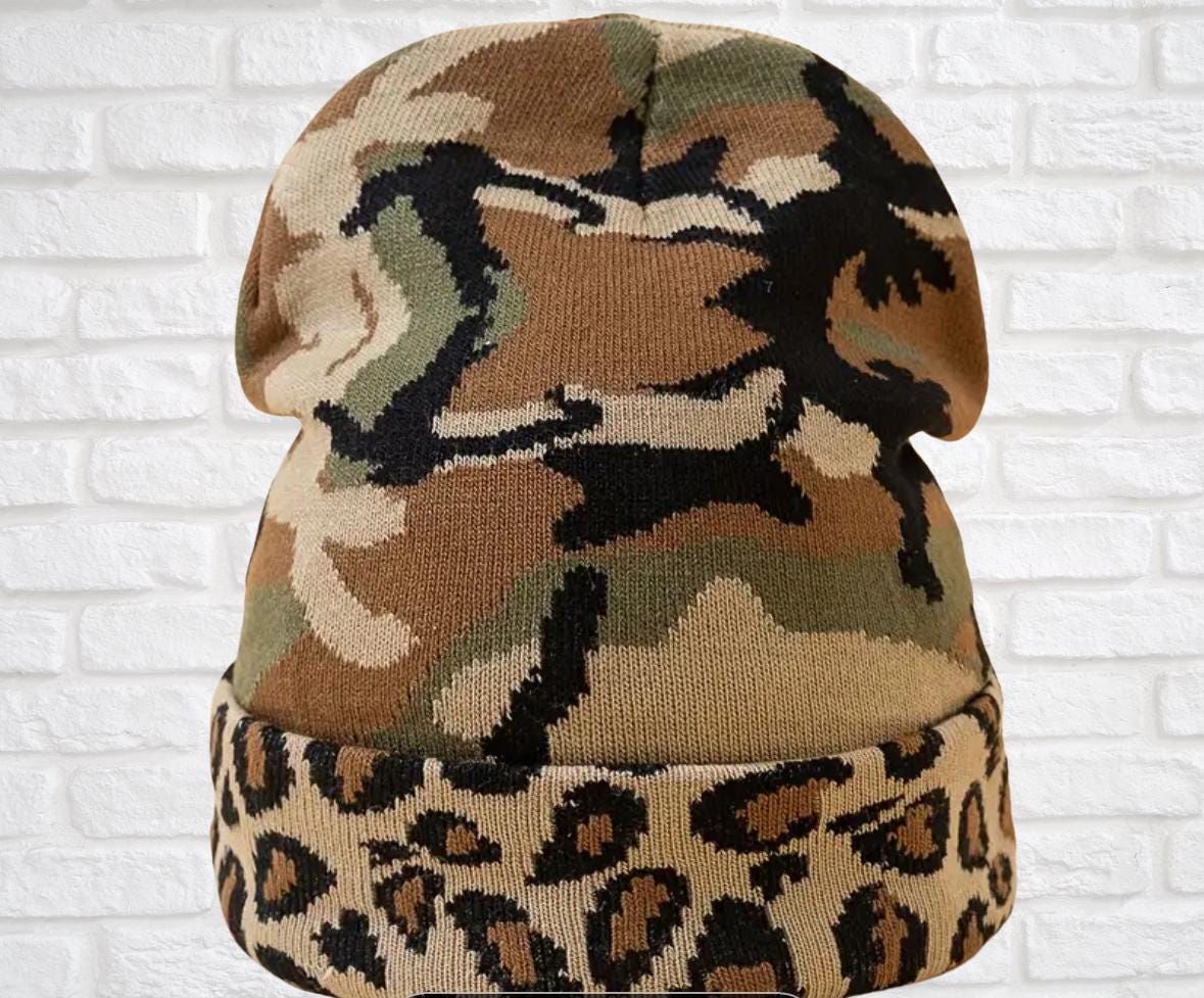 Camo & Leopard Print Beanie - Etsy display picture 2